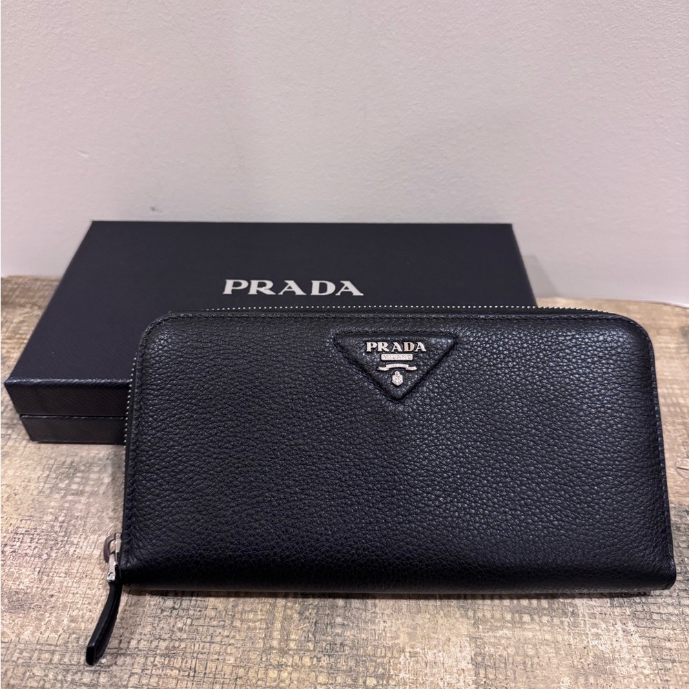 Prada Saffiano Black Leather Wallet